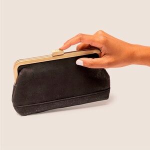 La Flore Paris Black Cork Clutch Wallet